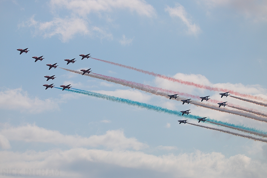 The Red Arrows with the Patrouille de France