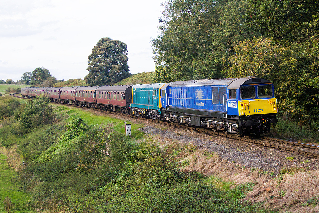 Class 58 - 58023 + Class 20 - 20048 - Mainline Freight