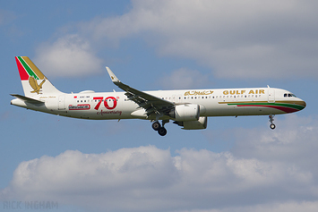 Airbus A321-253NX NEO - A9C-NB - Gulf Air