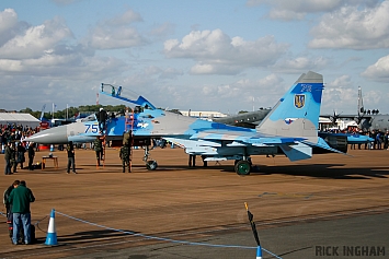 Sukhoi Su-27UB Flanker - 75 Blue - Ukrainian Air Force