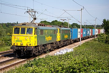 Class 86 - 86608 (Ex 86501) + 86638 - Freightliner