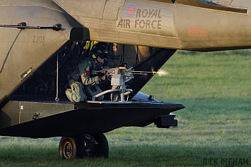 Crewman firing from + Westland Merlin HC3 - ZJ135/T - RAF